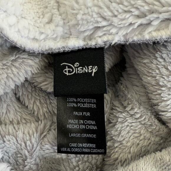 Disney Mickey Minnie Lounger Sleepwear Terry Fleece Hood Tunic Dress Size L Gray - Picture 15 of 15